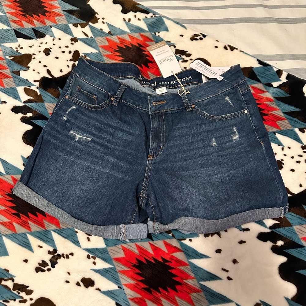 Natural Reflections Blue Jean Shorts Classic Cuffed Design